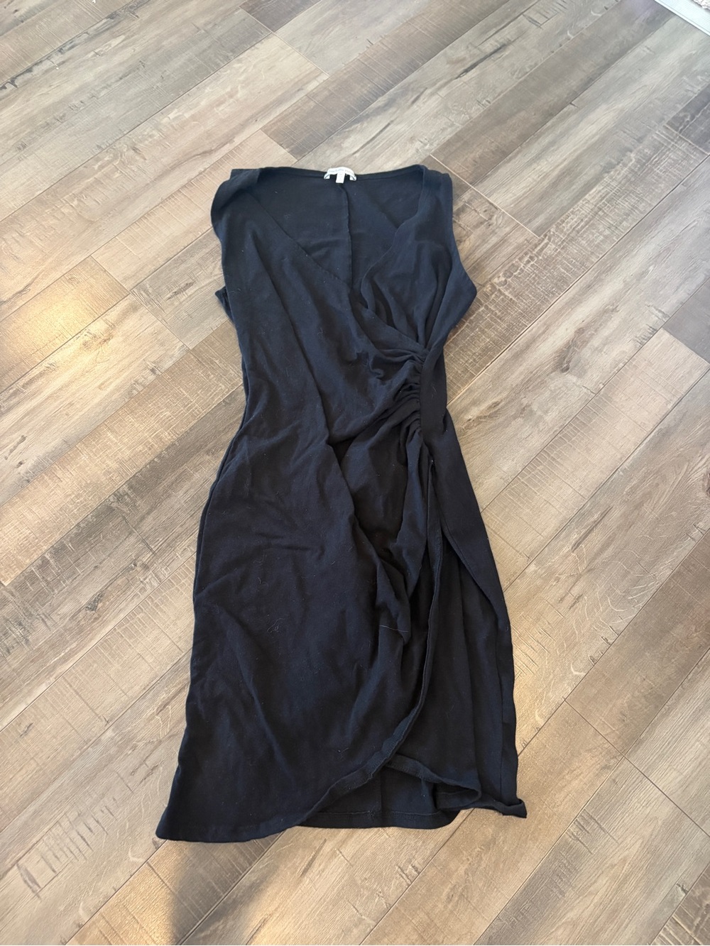 Charlotte Russe Black Midi Dress with Side Twist